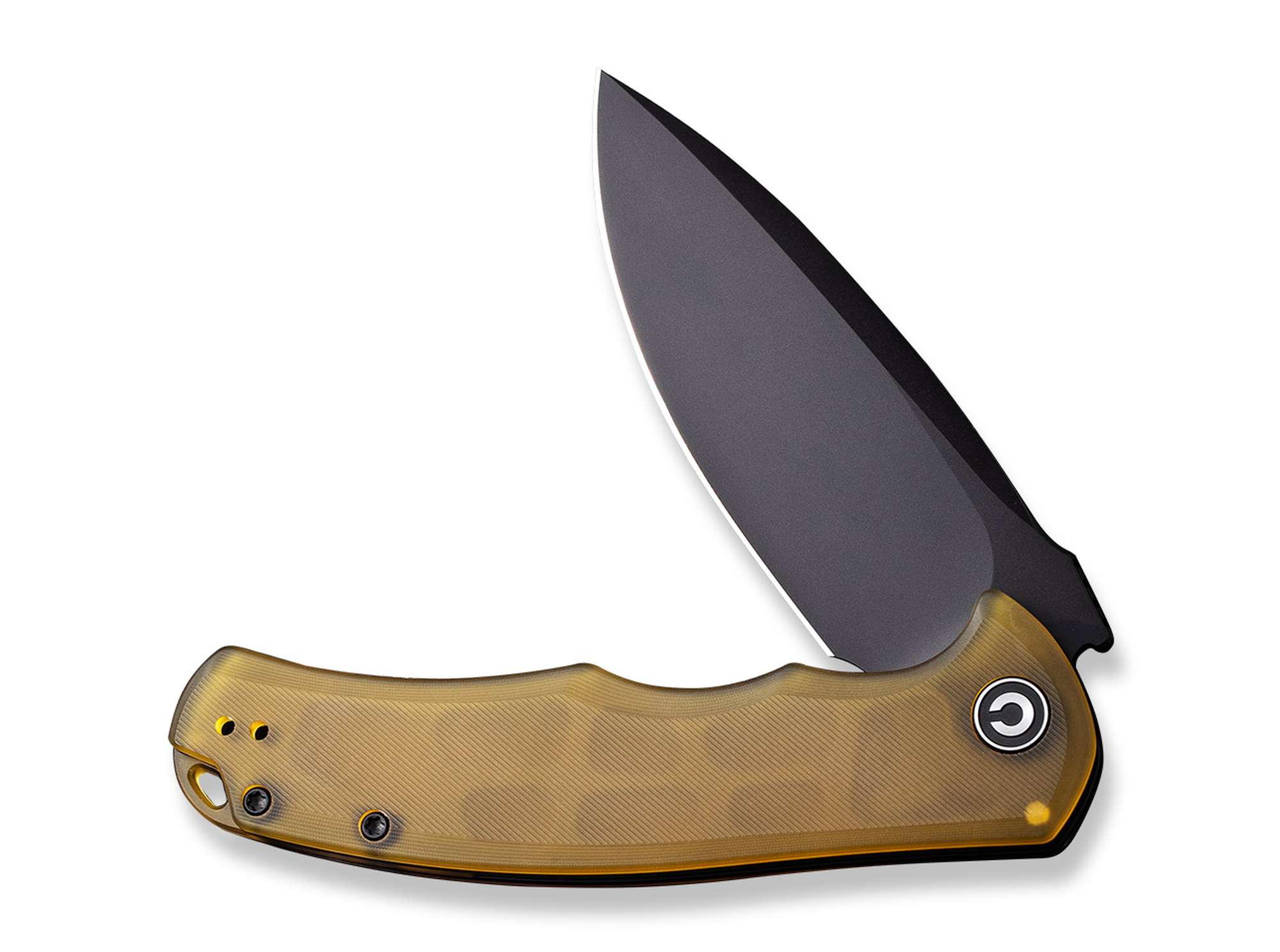 Briceag Praxis Ultem Amber & Black CIVIVI- Maner Ultem, Lama Acoperita Negru