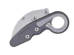 Briceag Provoke Aluminum Gray CRKT- Mecanism Kinematic, Lama Hawkbill D2