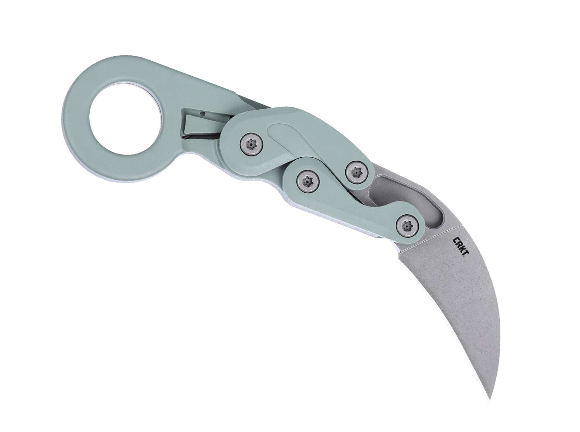 Briceag Provoke Grivory Green CRKT- Mecanism Kinematic, Lama Hawkbill