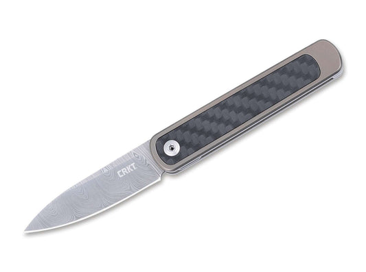 Briceag Pup Slip Joint CRKT- Lamă Damasteel, Mâner Titan
