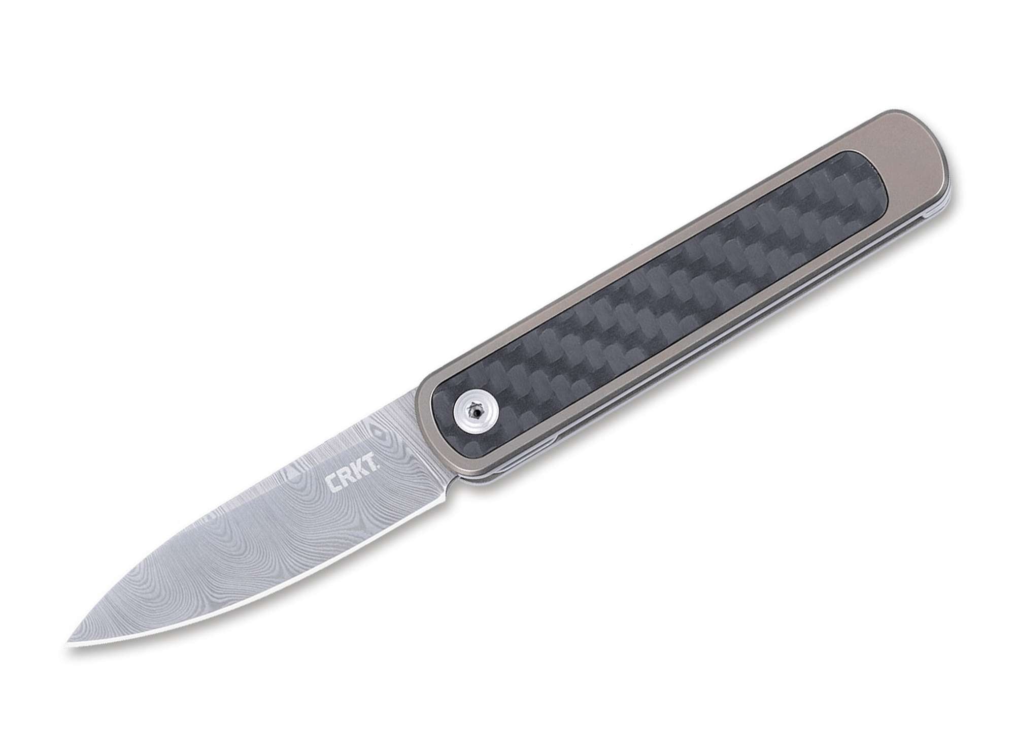 Briceag Pup Slip Joint CRKT- Lamă Damasteel, Mâner Titan