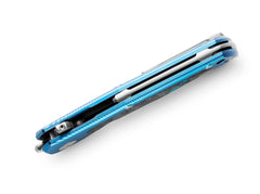 Briceag Q4ttro Blue Ti CF LionSteel- Lamă MagnaCut, Mecanisme Multiple de Deschidere