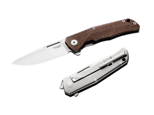 Briceag Q4ttro Ti Micarta Green LionSteel- 4 Mecanisme Deschidere, Maner Titan