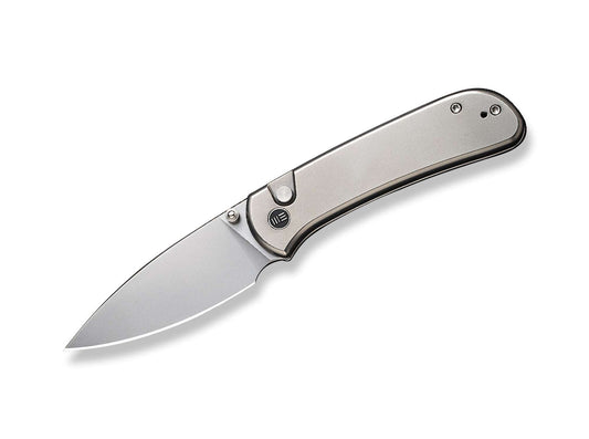 Briceag Qubit Titanium Grey WE Knife- Lama CPM-20CV, Maner Titan