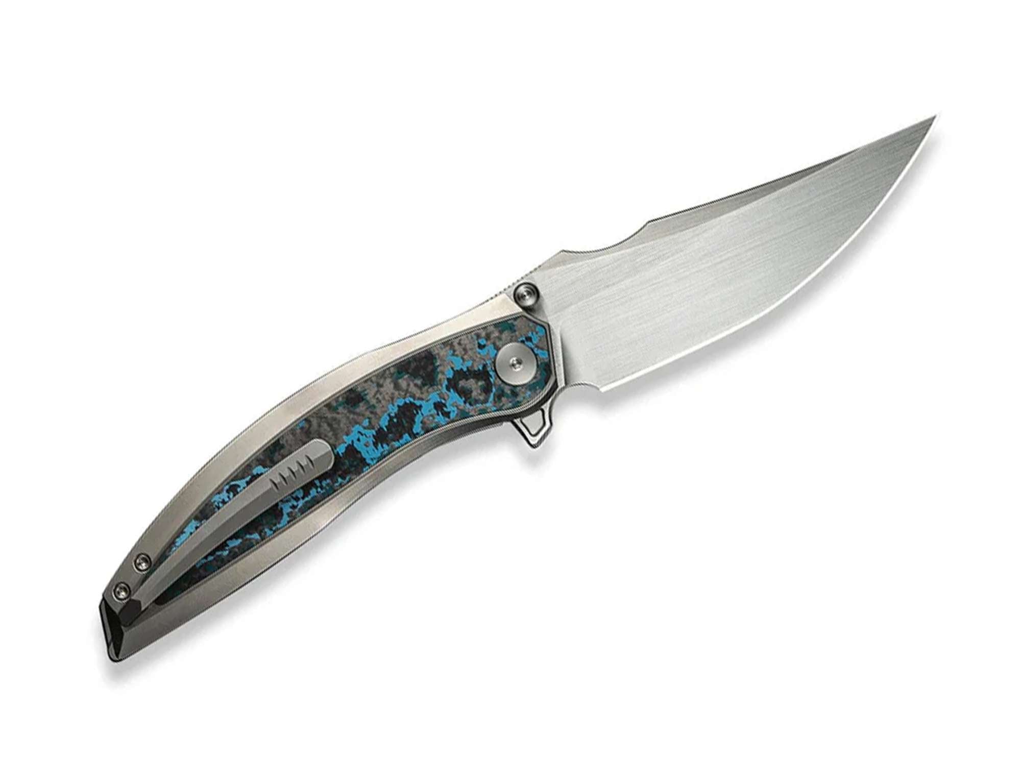Briceag Quinseris M390 Ti Arctic Storm CF WE Knife- M390, Ti Arctic Storm CF