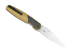 Briceag Raze S45VN Gold Ti CF Kizer- Lama S45VN, Maner Titan Carbon
