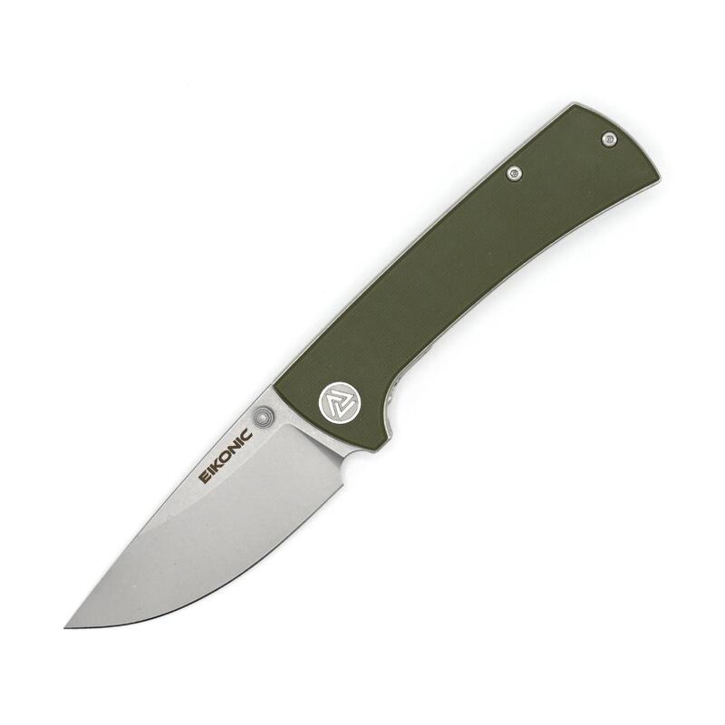 Briceag RCK9 Einhandmesser Oliv Eikonic - Oțel D2, Mâner G-10