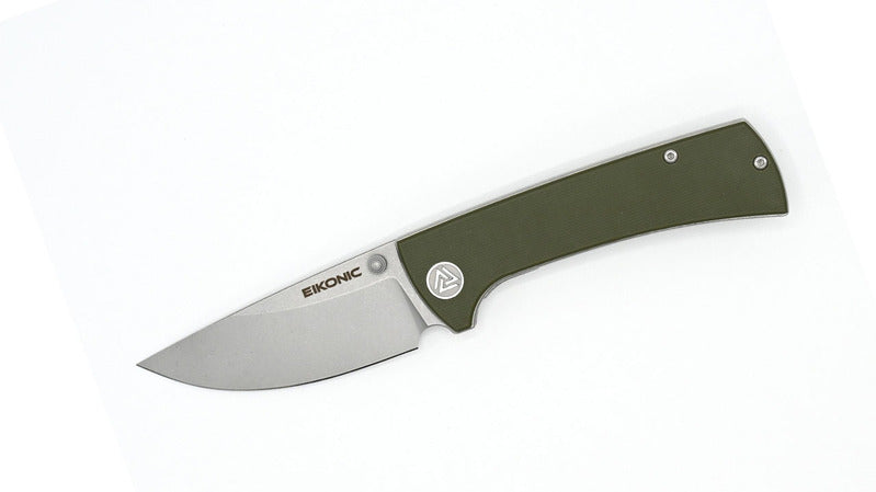 Briceag RCK9 Einhandmesser Oliv Eikonic - Oțel D2, Mâner G-10