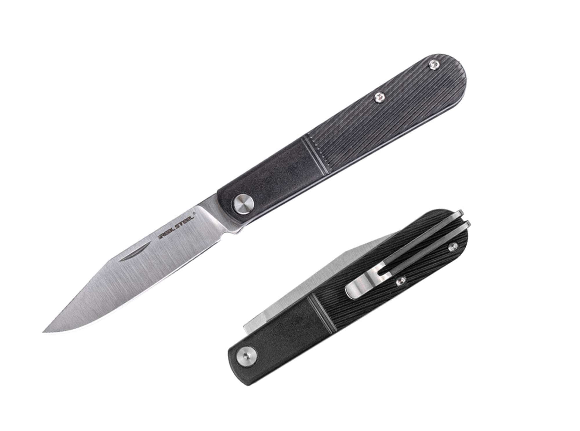 Briceag Real Barlow RB-1 Clippoint Black PC ABS Real Steel- Utilizare EDC, Maner ABS