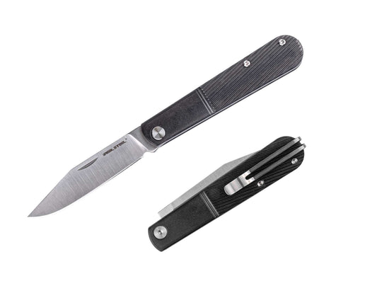 Briceag Real Barlow RB-1 Clippoint Black PC ABS Real Steel- Utilizare EDC, Maner ABS
