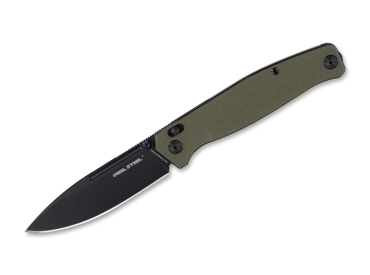 Briceag Real Steel Huginn Compact G10 OD Green – Cuțit EDC Compact, Modern și Fiabil