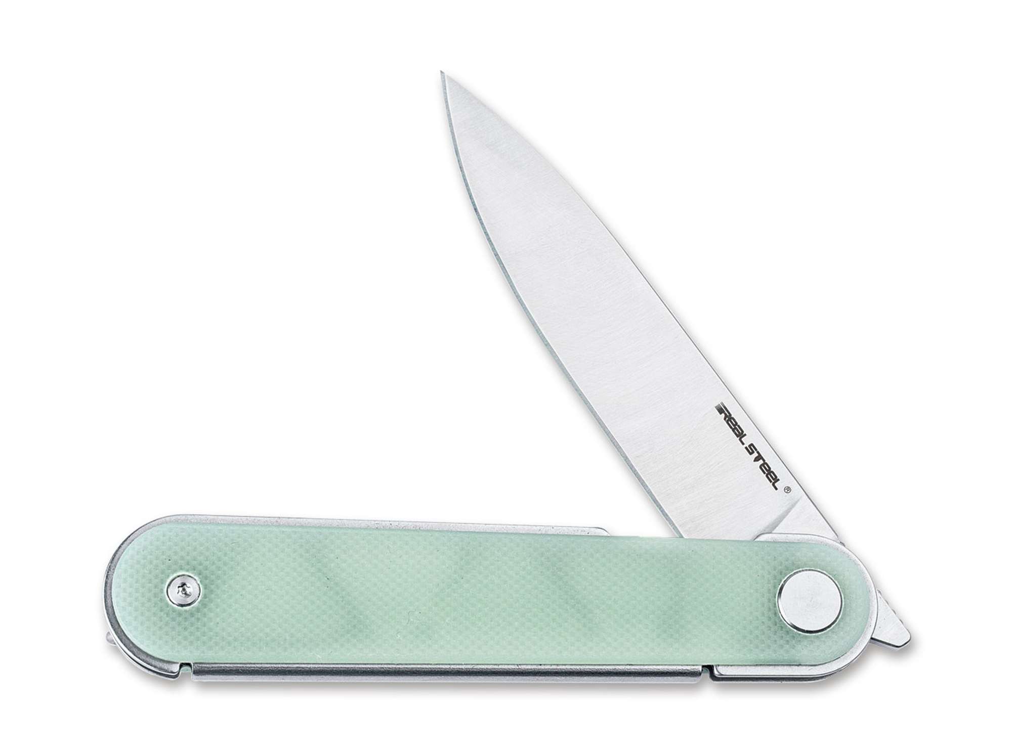 Briceag Real Steel Iris Front Flipper G10 Natural – Cuțit EDC Slim, Elegant și Ușor