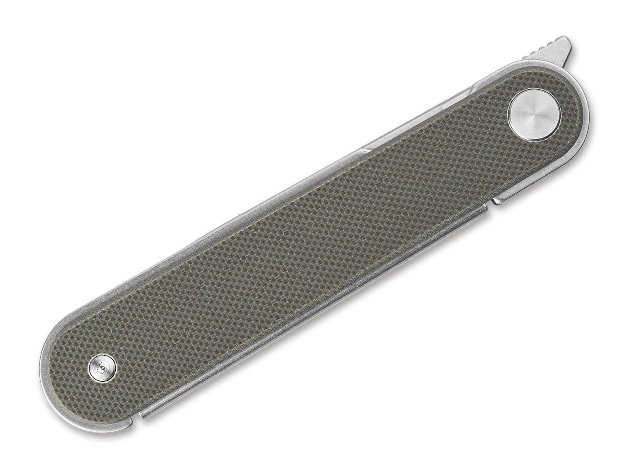 Briceag Real Steel Iris Front Flipper G10 OD Green – Cuțit EDC Slim, Ușor și Modern