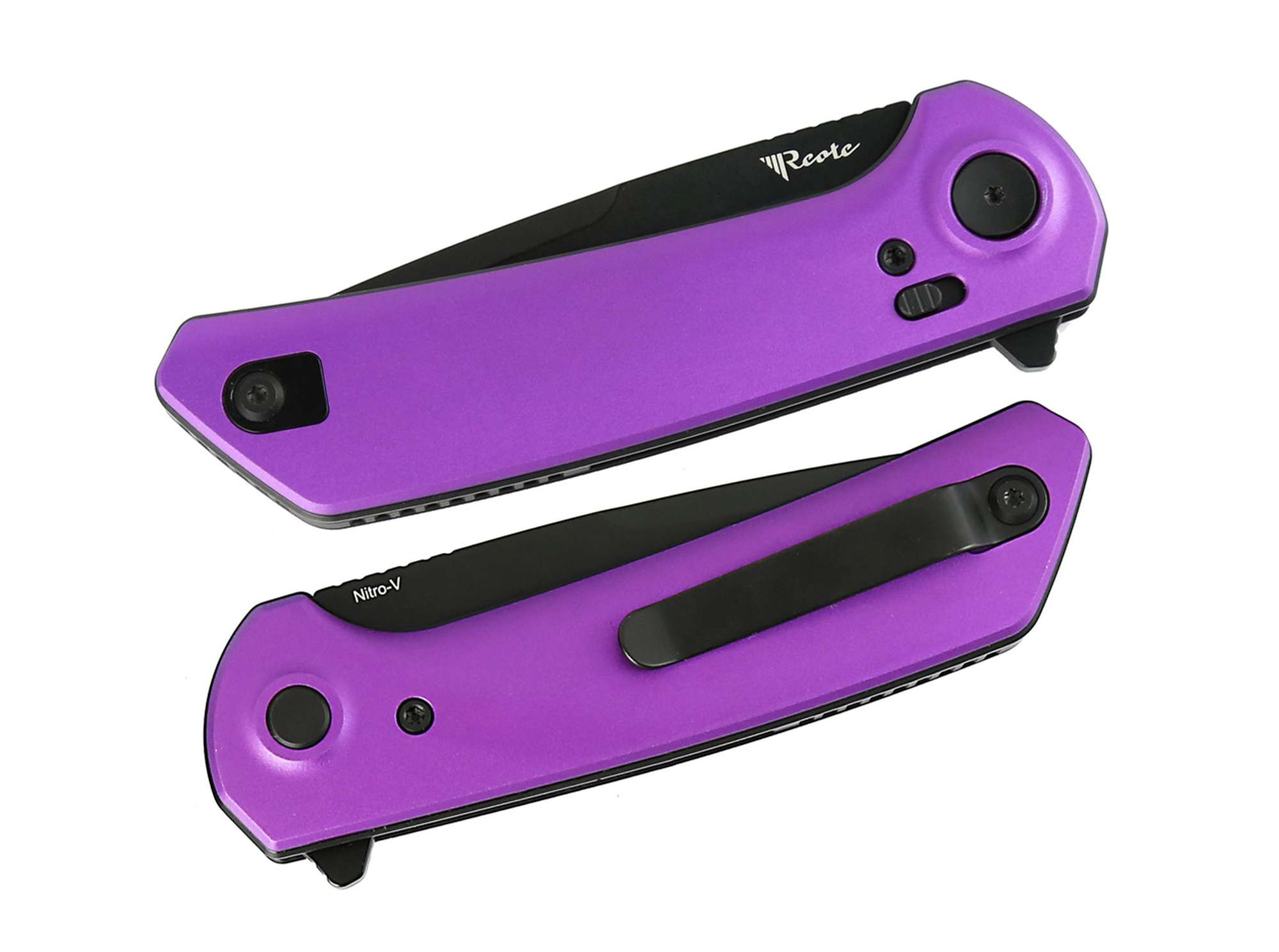 Briceag Reate PL-XF Aluminum Purple PVD Reate- Lama Nitro-V PVD, Mecanism Pivot Lock