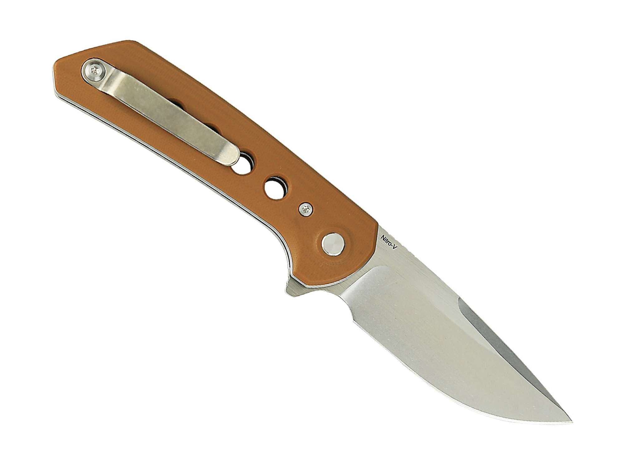 Briceag Reate PL-XF G10 Tan Stonewashed Reate- Lama Nitro-V, Maner G10