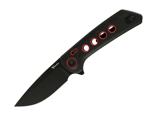 Briceag Reate PL-XF Micarta Black G10 Red PVD Reate- Lama Nitro-V PVD, Sistem Pivot Lock