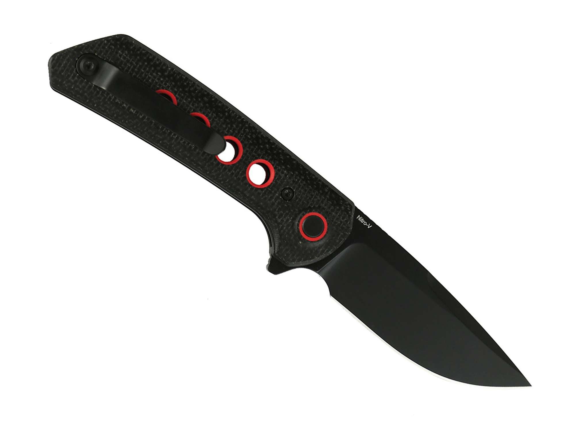 Briceag Reate PL-XF Micarta Black G10 Red PVD Reate- Lama Nitro-V PVD, Sistem Pivot Lock