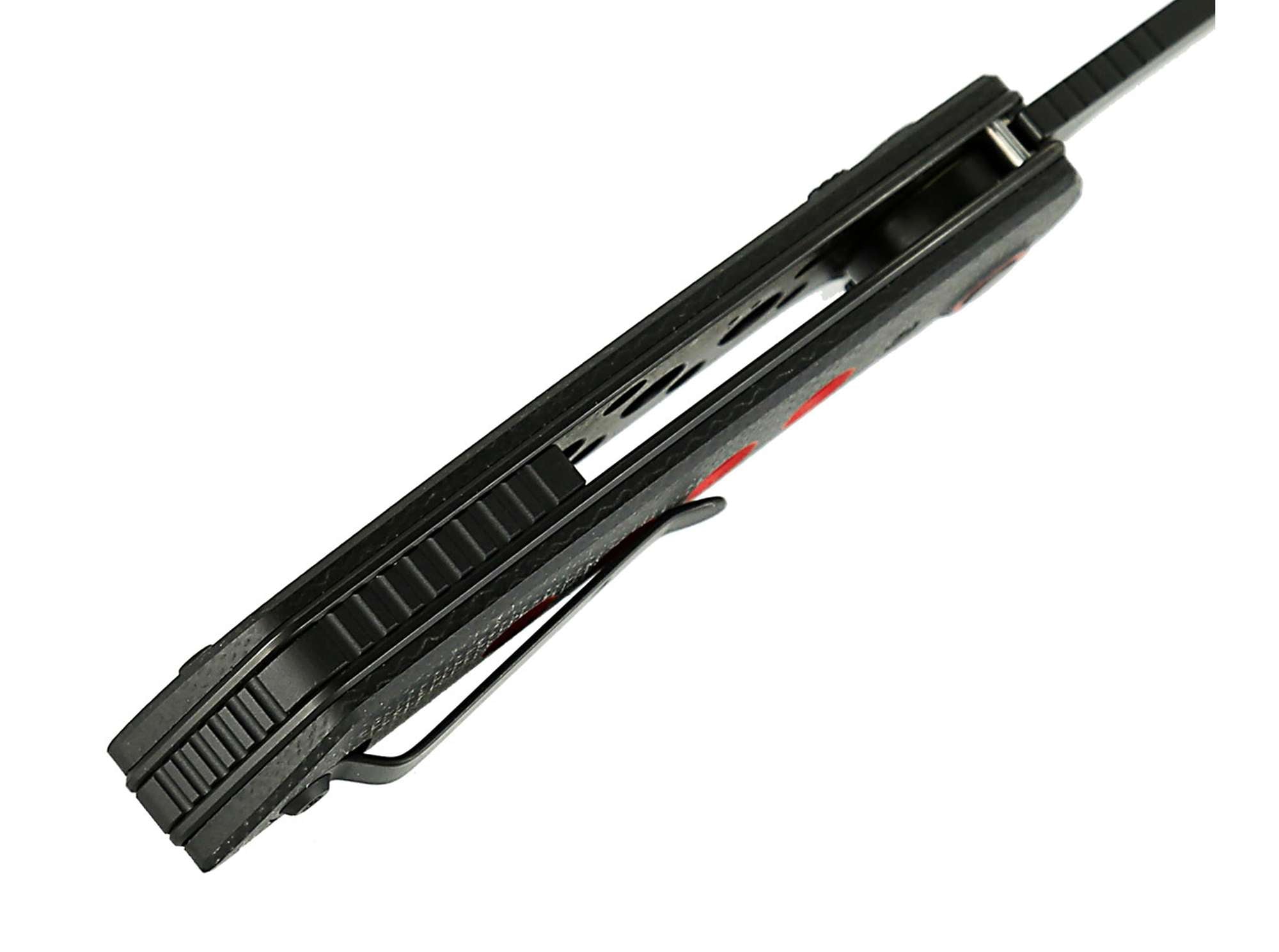Briceag Reate PL-XF Micarta Black G10 Red PVD Reate- Lama Nitro-V PVD, Sistem Pivot Lock