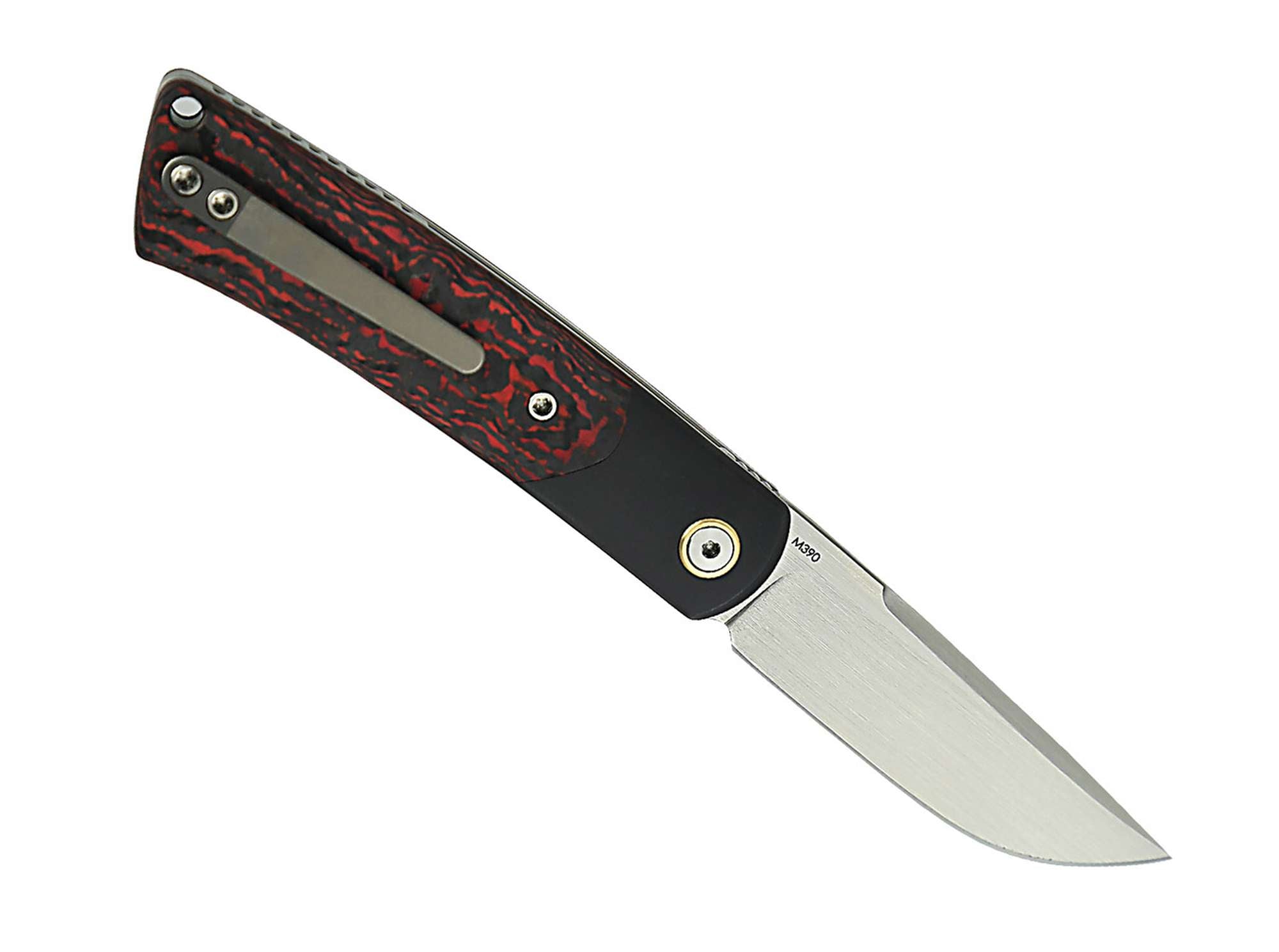 Briceag Reate Tribute Fat Carbon Lava Flow Reate- Lama M390, Maner Titan Carbon
