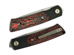 Briceag Reate Tribute Fat Carbon Lava Flow Reate- Lama M390, Maner Titan Carbon