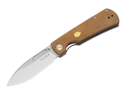 Briceag Retro Nitro-V Natural Micarta & Brass Kizer- Lama Nitro-V, Maner Micarta & Alama