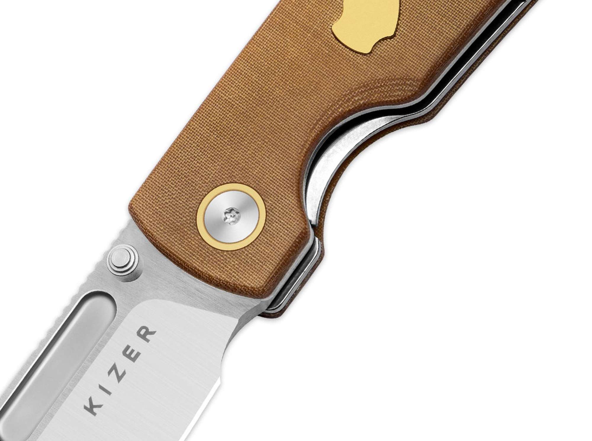 Briceag Retro Nitro-V Natural Micarta & Brass Kizer- Lama Nitro-V, Maner Micarta & Alama