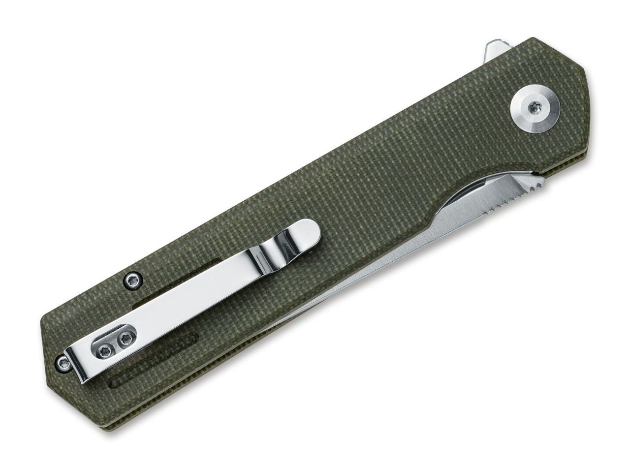 Briceag Revolver Micarta Green BlackFox- Lamă D2, Mâner Micarta