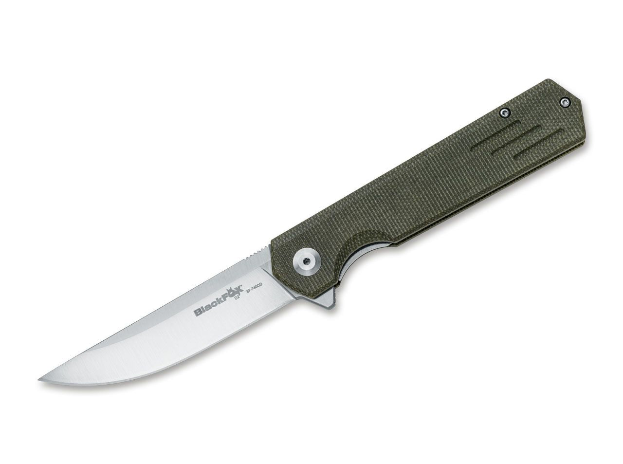 Briceag Revolver Micarta Green BlackFox- Lamă D2, Mâner Micarta