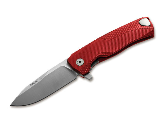 Briceag ROK Aluminium Red Satin LionSteel- Maner Monobloc, Clip Retractabil