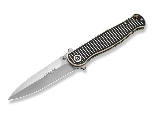 Briceag RS71 Milled G10 Ivory & Black CIVIVI- Maner G10 Frezat, Lama Nitro-V