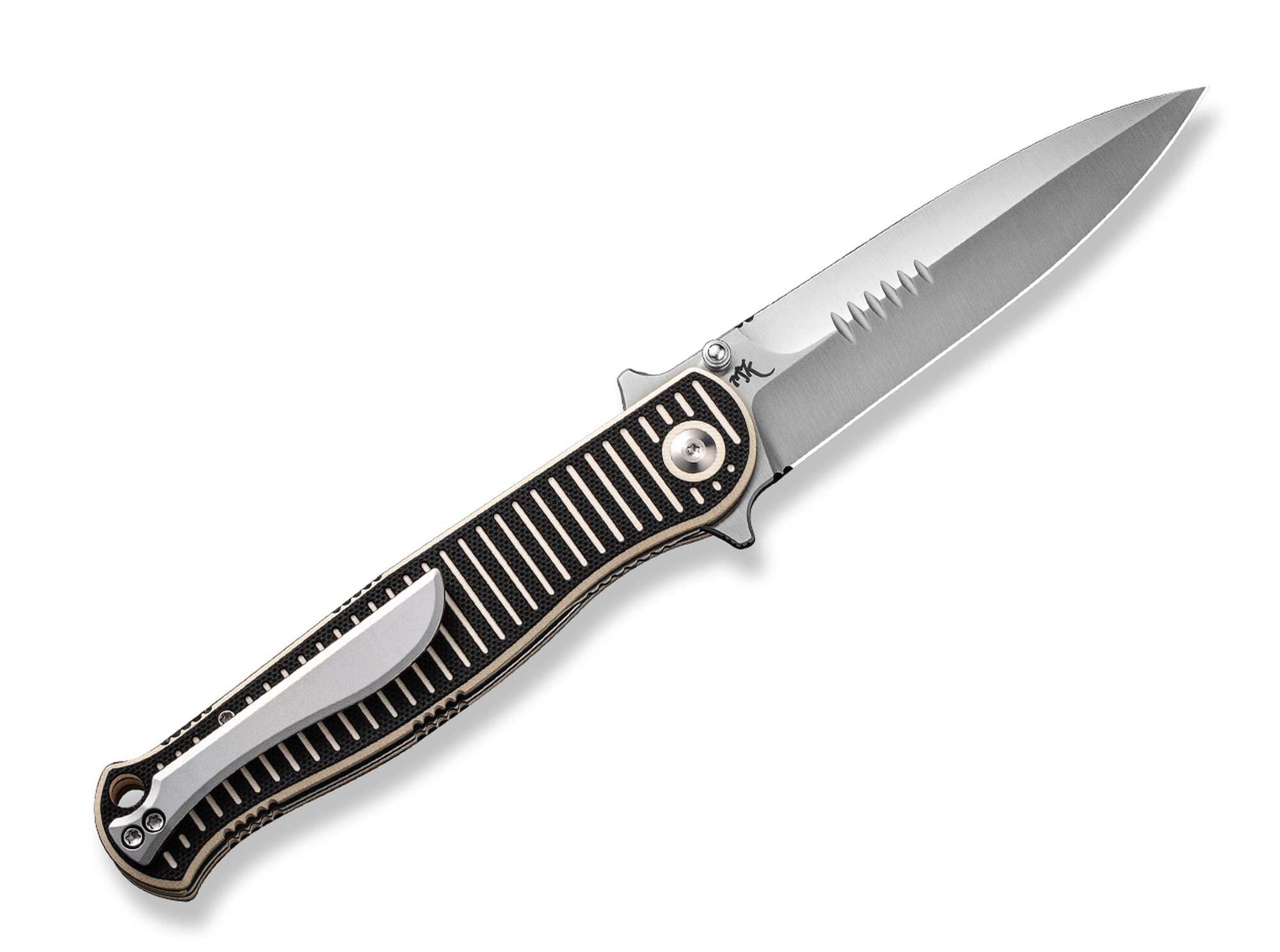 Briceag RS71 Milled G10 Ivory & Black CIVIVI- Maner G10 Frezat, Lama Nitro-V