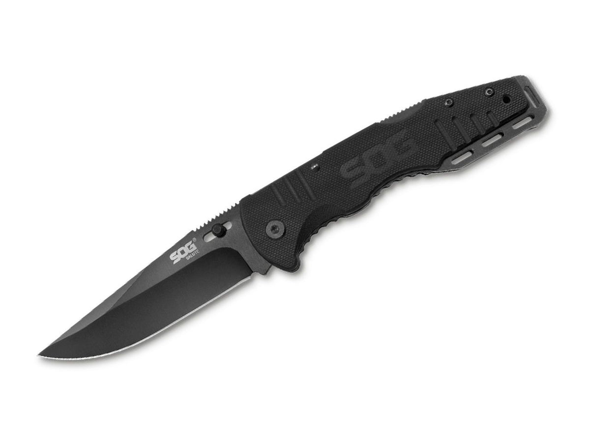 Briceag Salute Black SOG- Maner G10 Aderent, Lama Acoperita