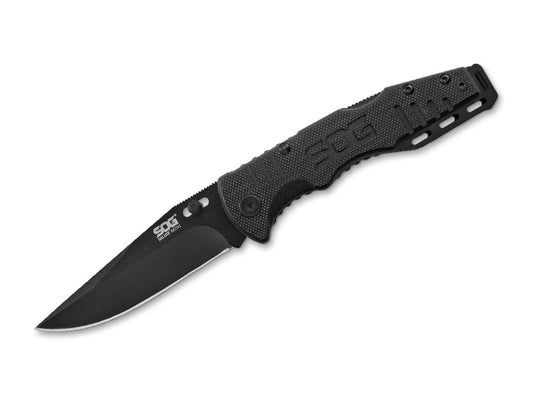 Briceag Salute Mini Black SOG- Maner G10 Texturat, Mecanism Backlock