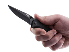 Briceag Salute Mini Black SOG- Maner G10 Texturat, Mecanism Backlock