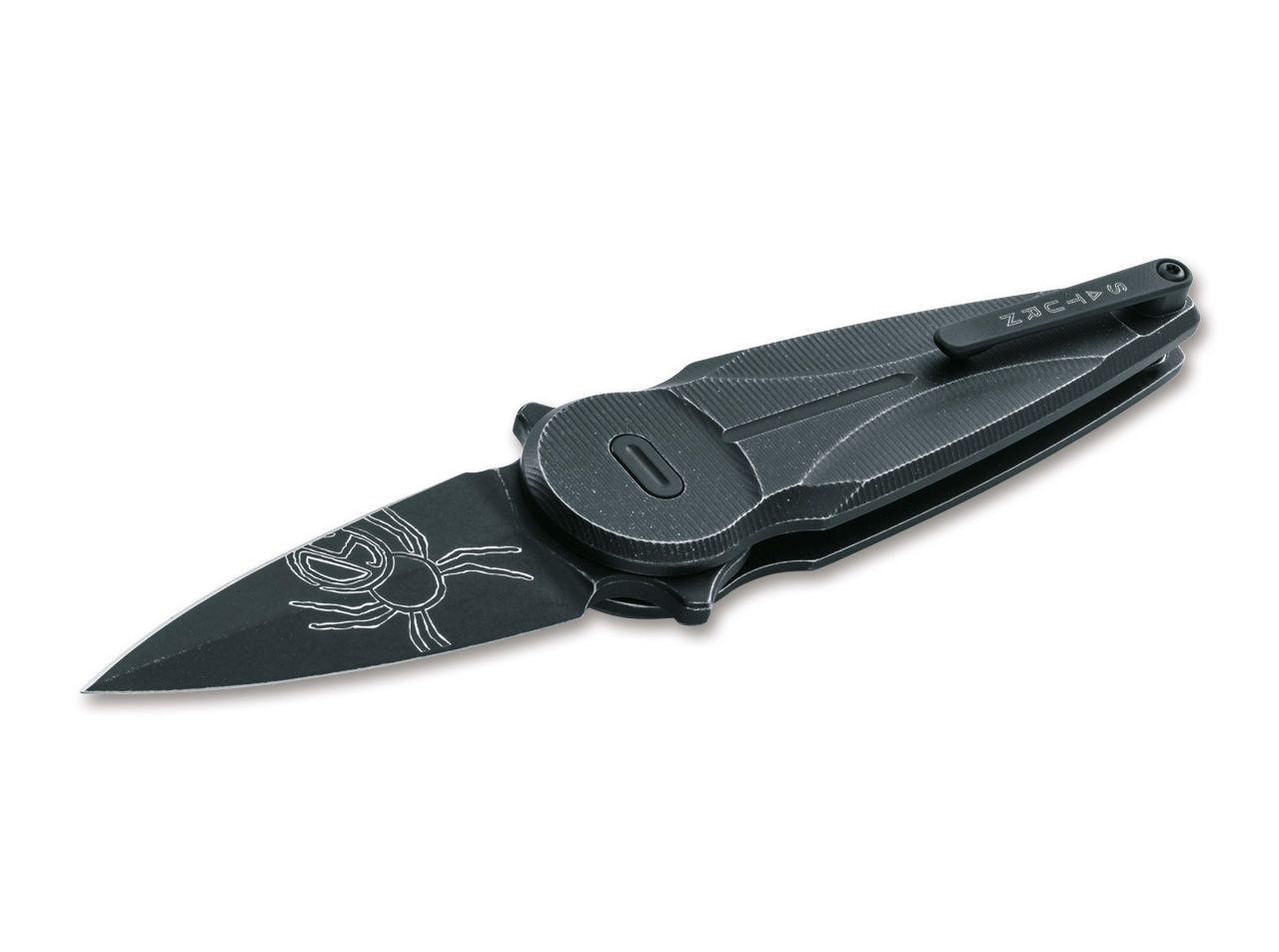 Briceag Saturn Aluminum All Black Fox Knives- Design Complet Negru, Lama N690