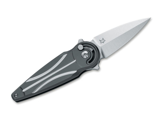 Briceag Saturn Titanium Black Left Fox Knives- Maner Titan Negru, Pentru Stangaci