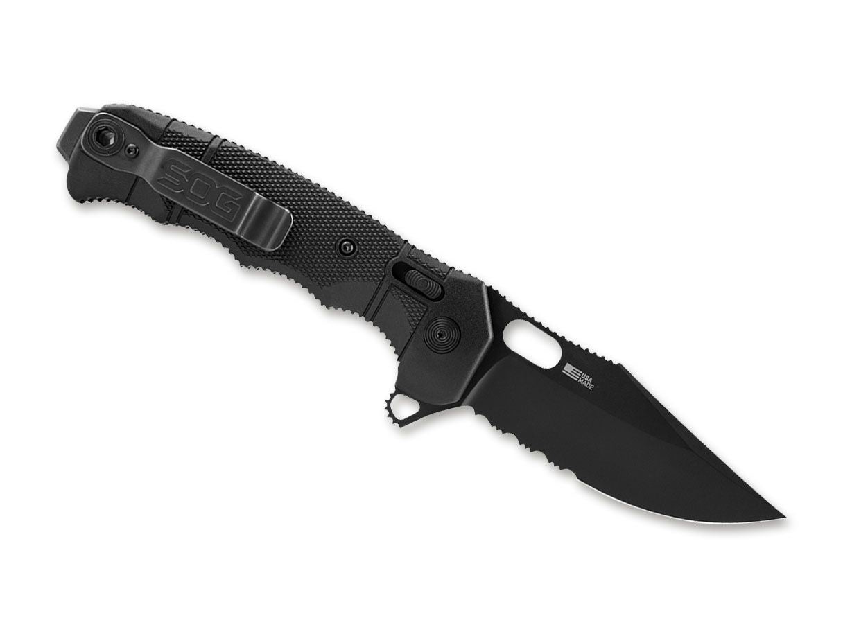 Briceag SEAL XR Serrated USA Made SOG- Lama Serrated, Fabricat in SUA