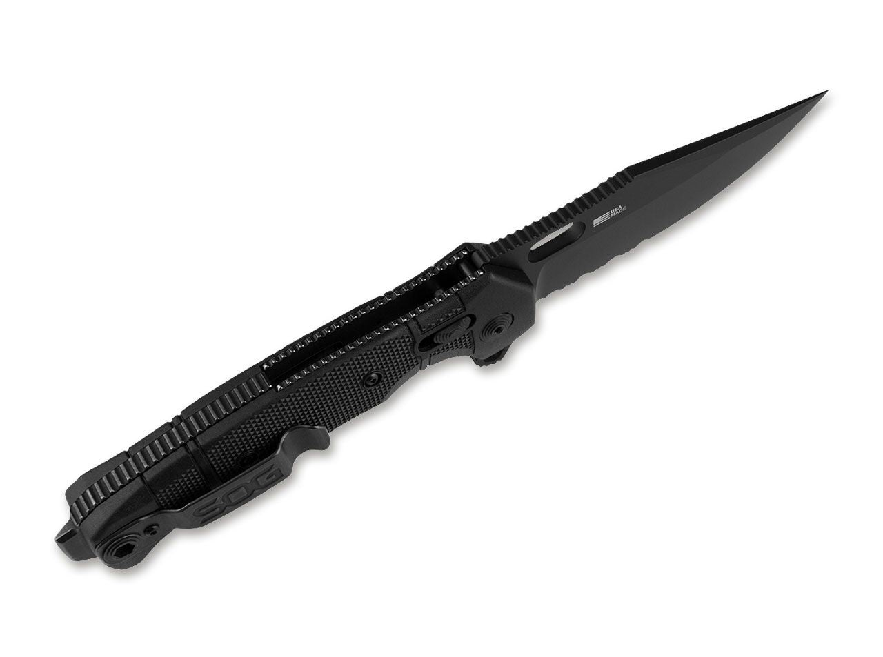 Briceag SEAL XR Serrated USA Made SOG- Lama Serrated, Fabricat in SUA