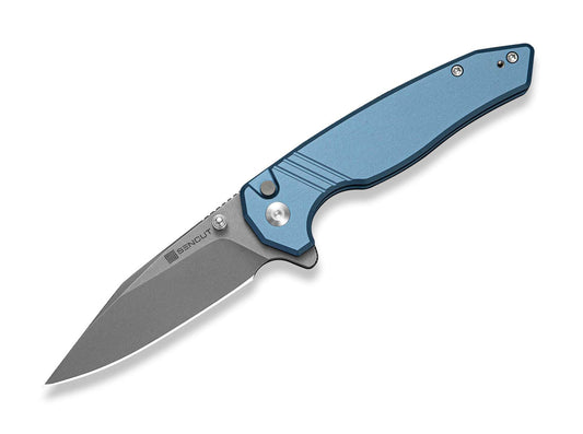 Briceag Selkyris D2 Blue Aluminum Gray Stonewash SENCUT- Lama D2, EDC