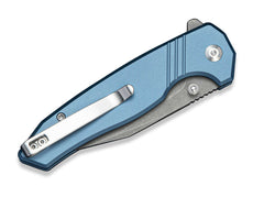 Briceag Selkyris D2 Blue Aluminum Gray Stonewash SENCUT- Lama D2, EDC