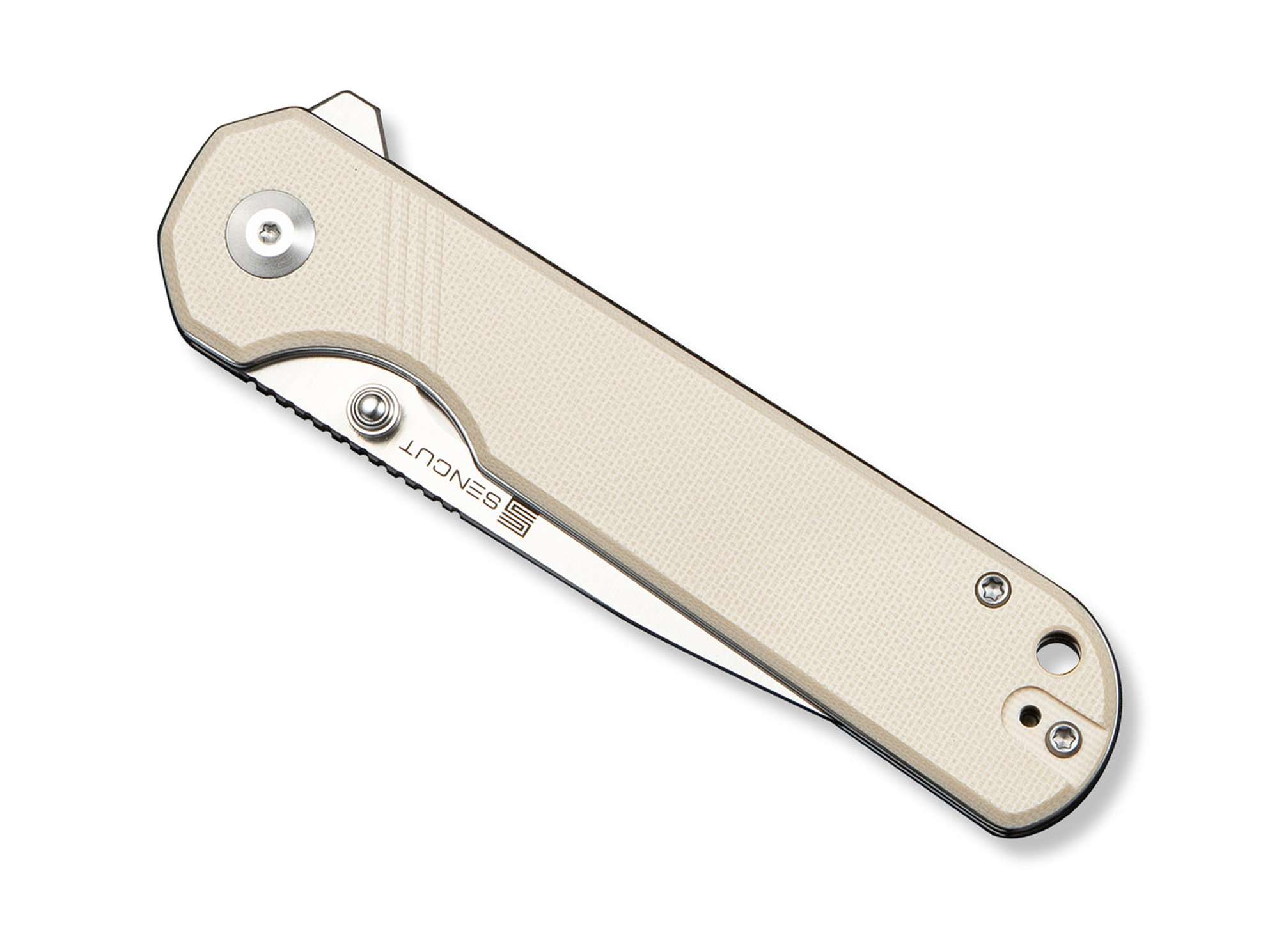 Briceag SENCUT Aetheris Ivory G10 CWS International- Lamă 9Cr18MoV, Mâner G10 Crem