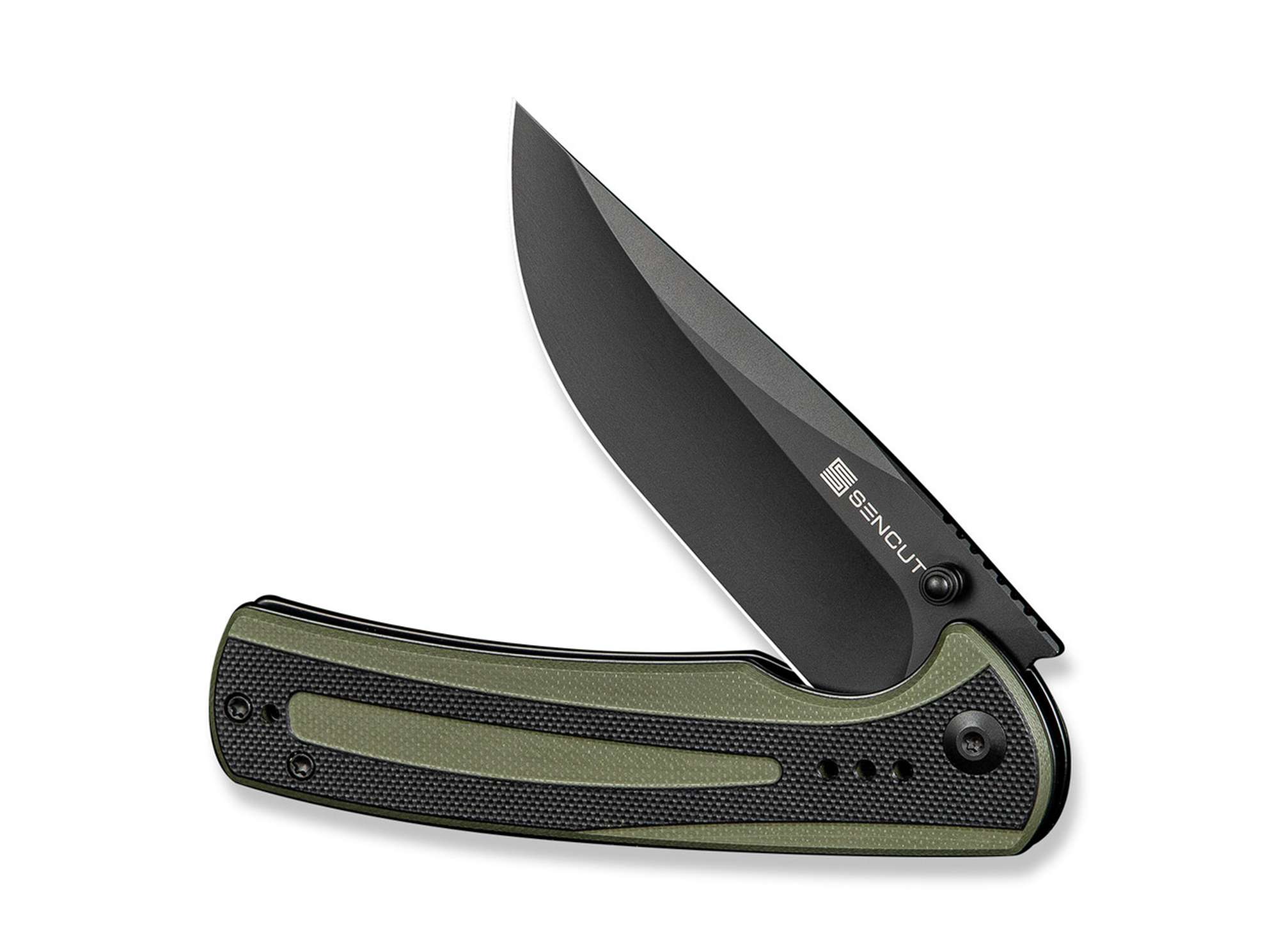 Briceag SENCUT Regnator Green & Black G10 Black Blade