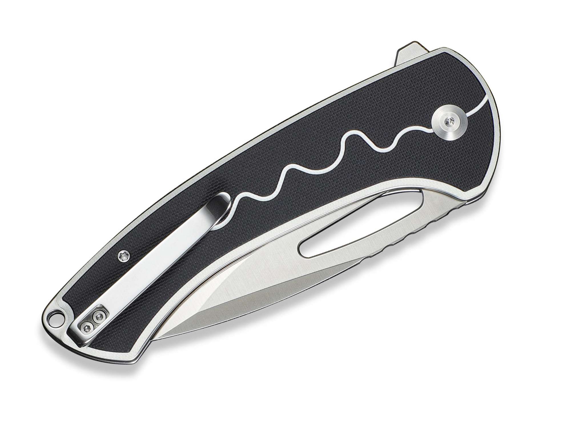 Briceag SENCUT Squiggy Black & White G10 CWS International- G10, EDC