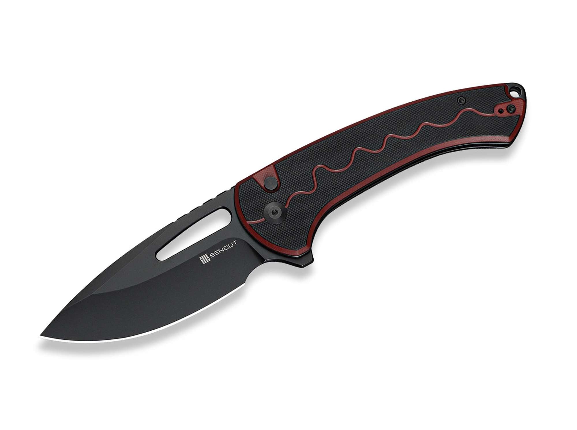 Briceag SENCUT Squiggy Burgundy & Black G10 CWS Int.- Lama 9Cr18MoV, EDC