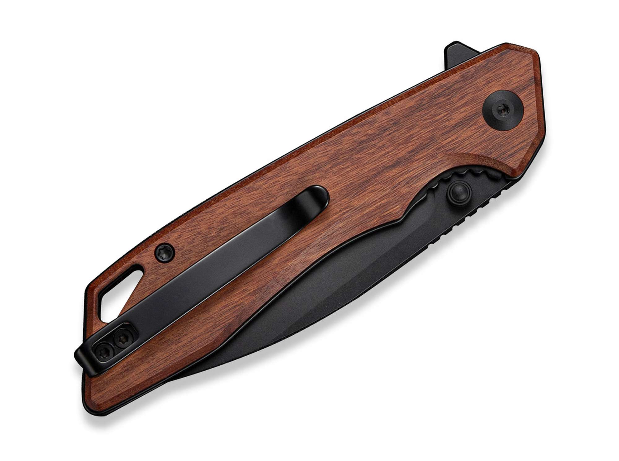 Briceag SENCUT Stratex Guibourtia – Cuțit EDC Elegant cu Mâner din Lemn