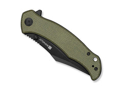 Briceag SENCUT Tauron D2 Olive Canvas Micarta Black Blade CWS International Co.,Limited- Lama D2, Maner Micarta
