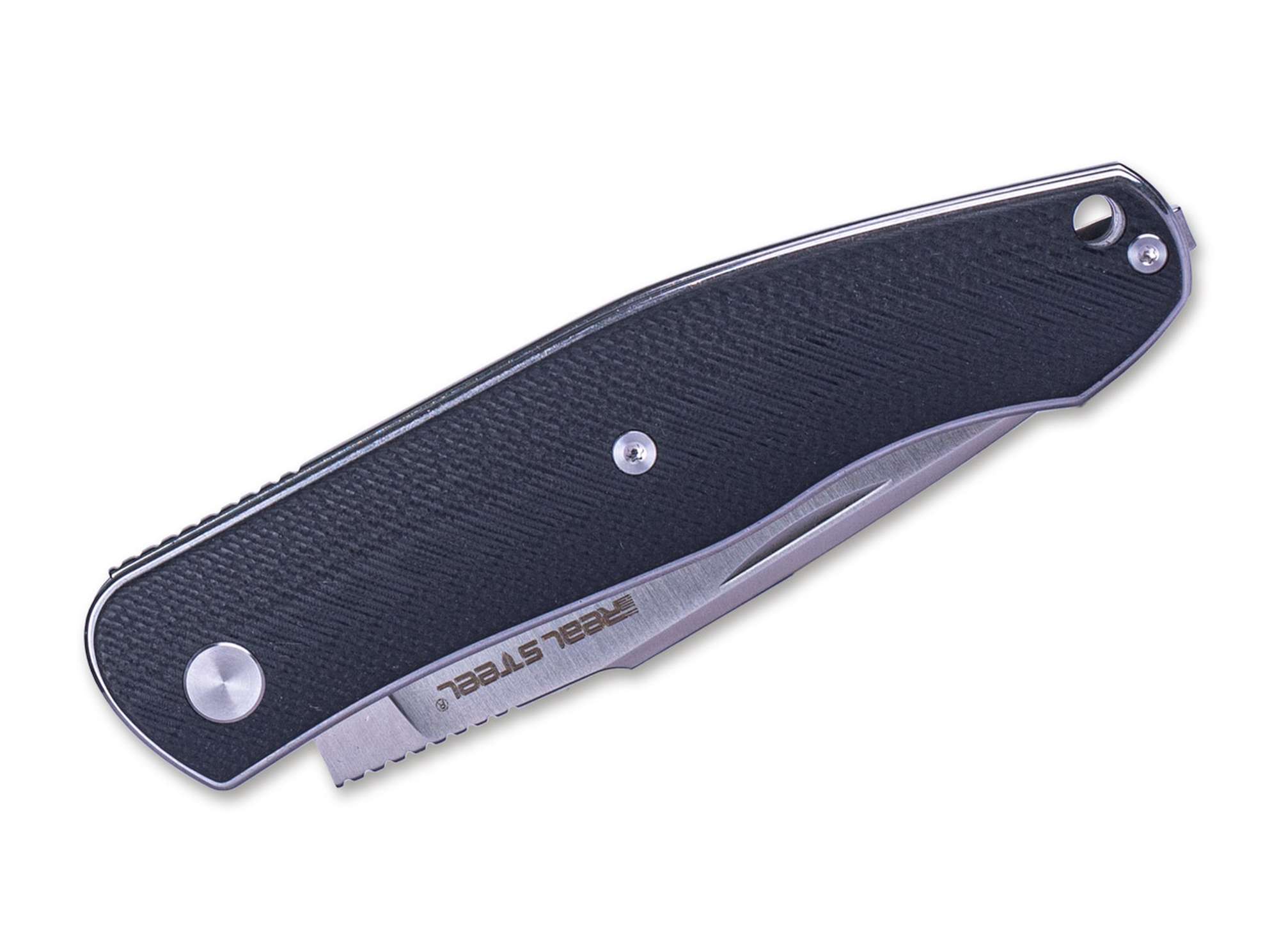Briceag Serenity G10 Black Real Steel- Lama Harpoon N690, Maner G10 Negru
