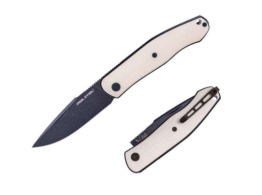 Briceag Serenity G10 Ivory BW Real Steel- Lama Blackwash N690, Maner G10