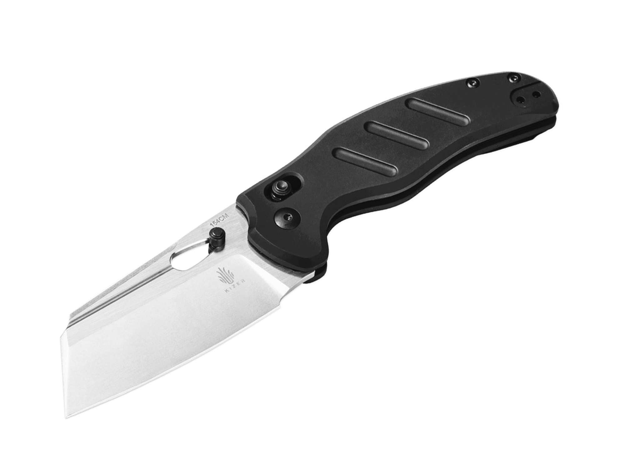 Briceag Sheepdog C01C Aluminium Black Kizer- Lama Sheepfoot Masiva, Maner Aluminiu Texturat