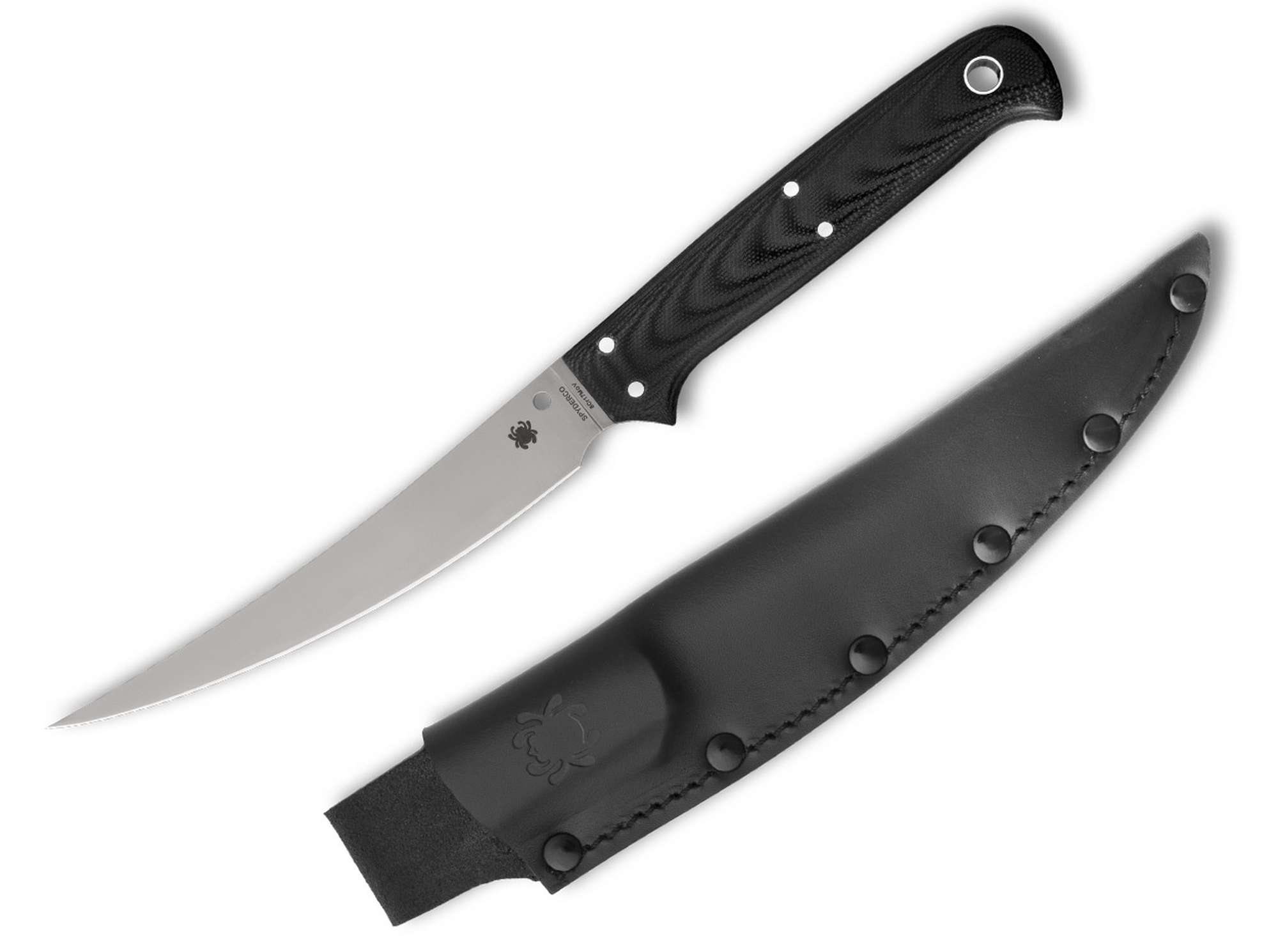 Briceag Shelter Cove Black G10 Spyderco- Teaca Piele, Constructie Full-Tang